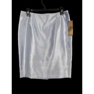 Kasper Petite Knee Length Lined Pencil Skirt NWT Women 8P Lilac Zip Up Easter